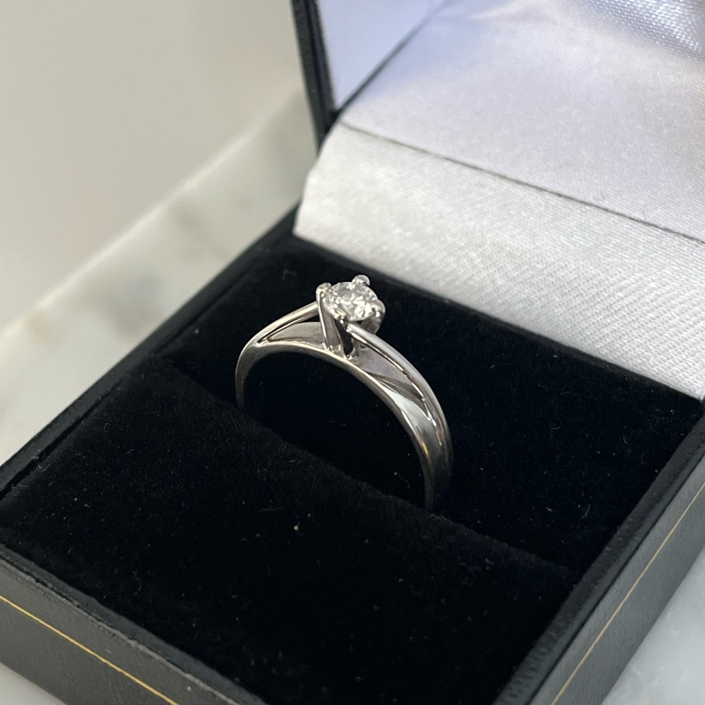 .25 carat, Natural Diamond Engagement or Birthstone ring, 18k white gold